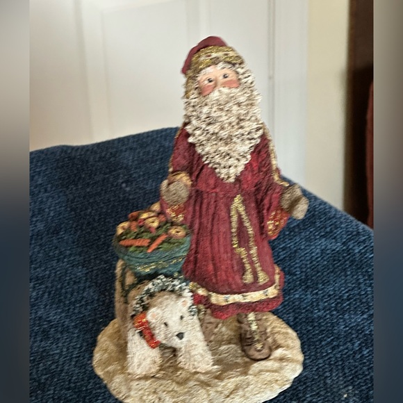 Cute signed Santa with a polar bear friend. Part of the Constance Collection. - Picture 1 of 7